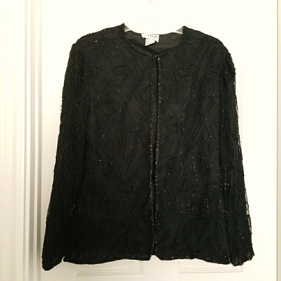 JMD New York 100% Silk Beaded Top - Picture 1 of 7